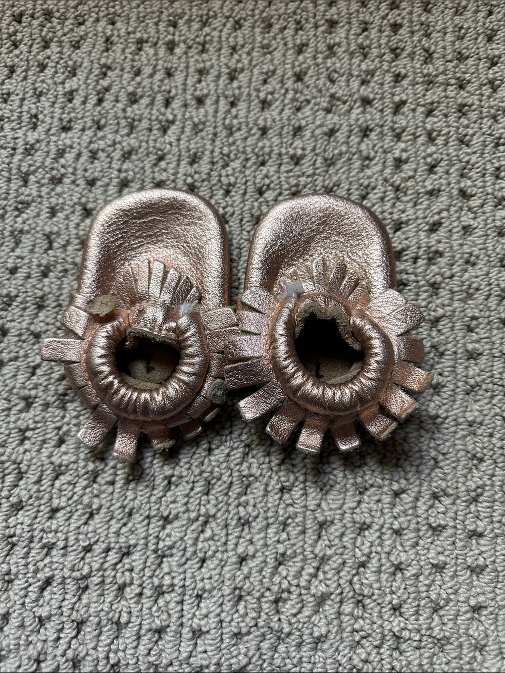 Freshly Picked Metallic Rose Baby Moccasins